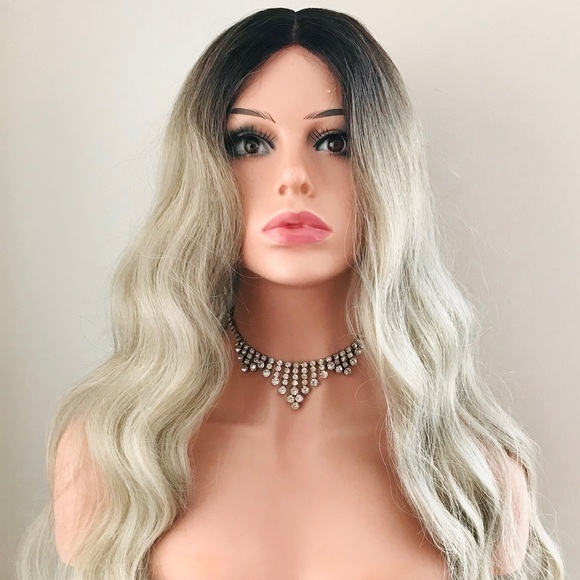 Pretty in Ombre Platinum Ash “Put On & Go” Premium Fiber Wig -Daily Wear/Events - Picture 12 of 13